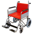 Heavy Duty Porter Wheelchair with Red Fabric