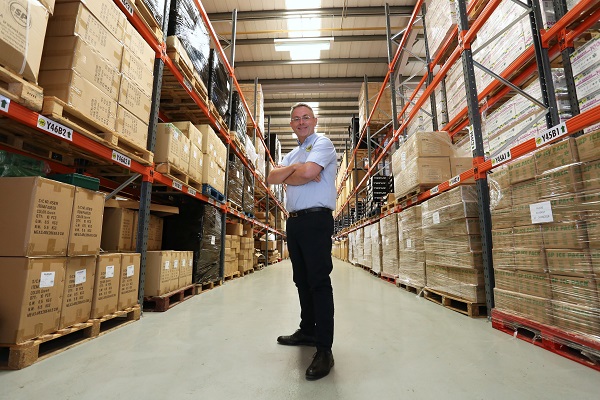 Steve Bray in SP Services warehouse