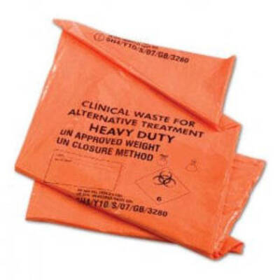 Orange Clinical Waste Bags - 43x66cm - Medium - 10 Rolls of 50