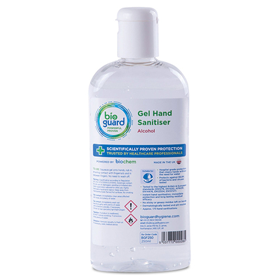 Bioguard Gel Hand Sanitiser - 70% Alcohol - 250ml Bottle