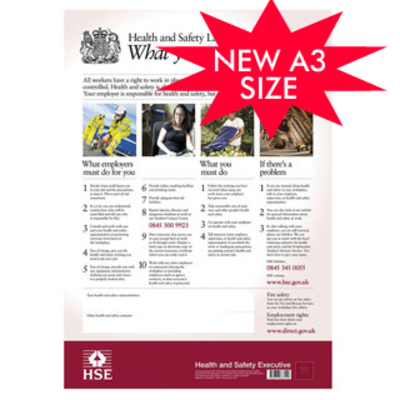 Health & Safety Law Poster - 2009 Rigid Plastic Design A3