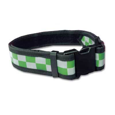 Reflective Rigid Utility Belt - Green & Silver Checks - XX Large