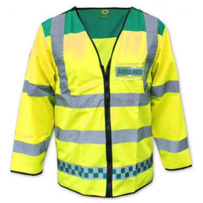 Hi-Vis Sleeved Waistcoat - Green & Yellow Large 49" - 125cm