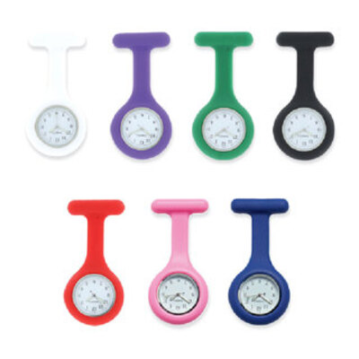 Silicone Nurses Fob Watch - Analogue - Pink