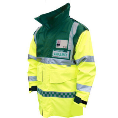 Hi-Vis Ambulance Jacket - Green & Yellow Small