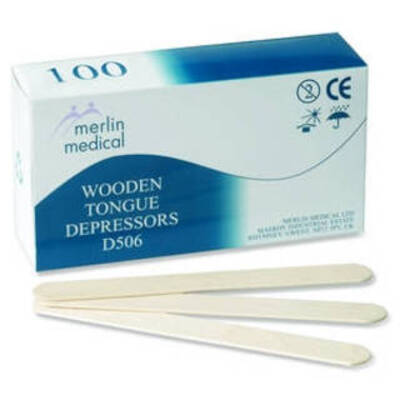 Merlin Wooden Tongue Depressors - Pack of 100