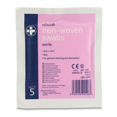 Non-Woven Sterile Swab 5cm x 5cm - Single Sachet